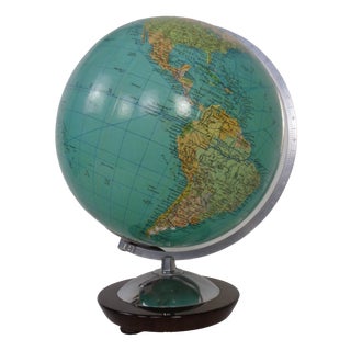 Vintage Illuminated Glass Globe by Paul Oestergaard for Columbus, 1960s For Sale
