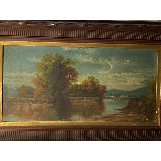 African-American Celebrated 19th-Century Landscape Ohio River Valley Landscape by Prominent Painter Robert S. Duncanson (1821-1872), For Sale - Image 9 of 12