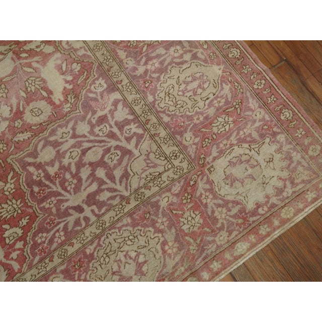 Textile Early 20th Century Lavender Rose Turkish Pictorial Rug - 9'11" x 12'10" For Sale - Image 7 of 12