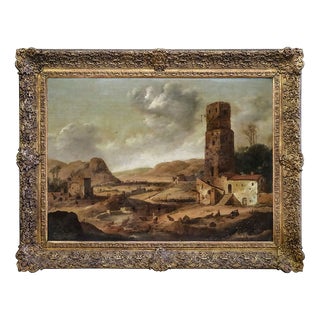 Daniel Van Heil, Landscape of Upper Lazio, 1600s, Oil on Board For Sale