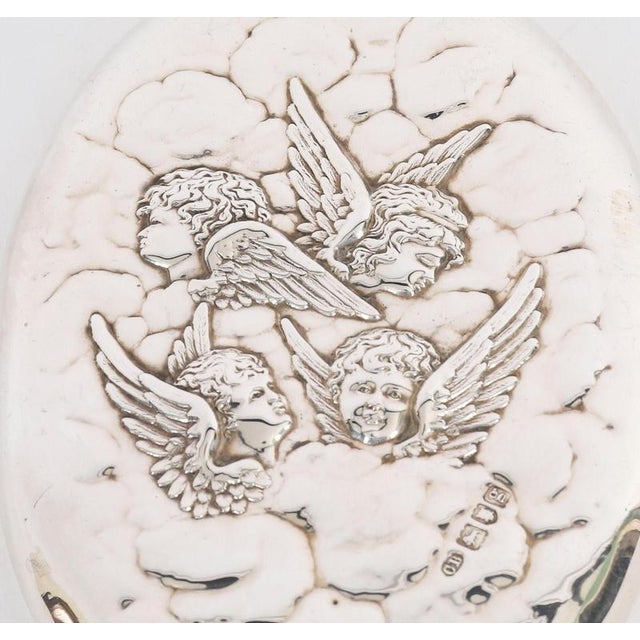 Antique Edwardian Sterling Silver and Embossed Hand Mirror by Charles Boyton, 1902 For Sale - Image 5 of 10