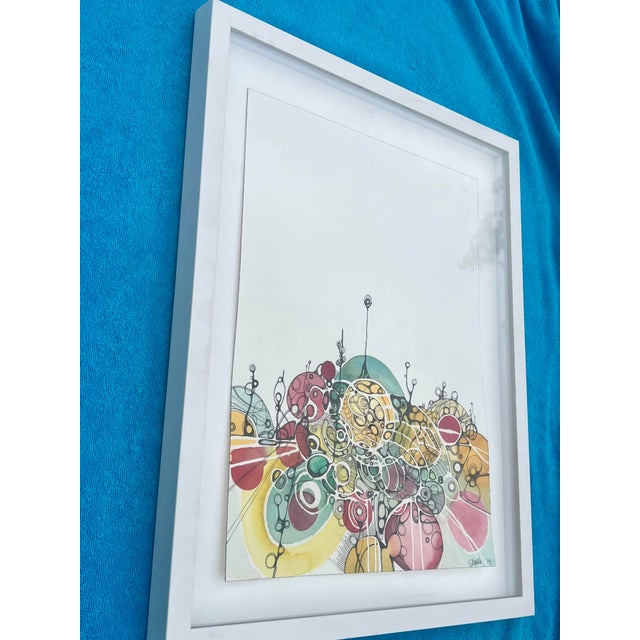 Modern Organic Watercolor Pen & Ink Signed Original 2014 For Sale - Image 4 of 8