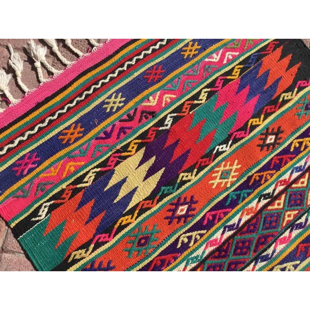 1960s Boho Chic Style Mini Kilim - 38" X 51" For Sale In Raleigh - Image 6 of 10