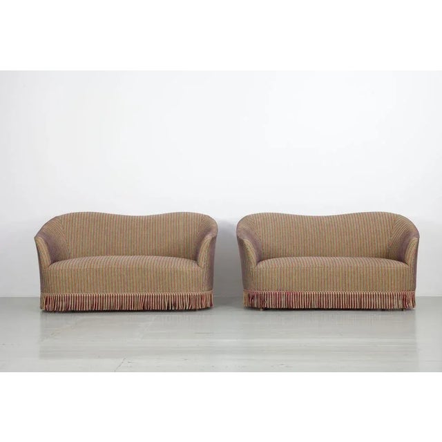 Set of Fede Cheti Fabric Sofas, Italy, 1940s For Sale - Image 12 of 18