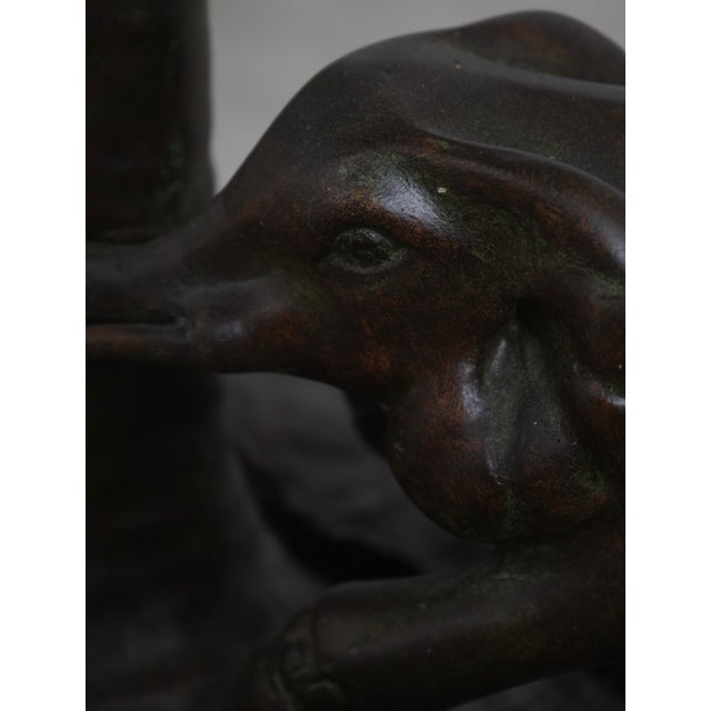 Glass Top Elephant Base Lamp or Occasional Table For Sale - Image 13 of 15