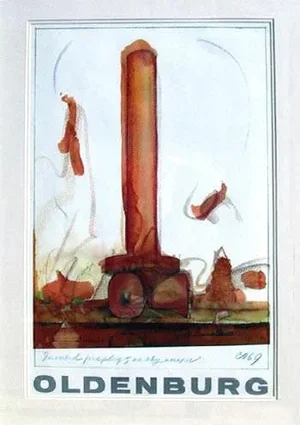Monumental Sculpture Poster, Claes Oldenburg