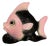 Mid-Century California Pottery Pink & Black Ceramic Angel Fish Pocket Planter For Sale