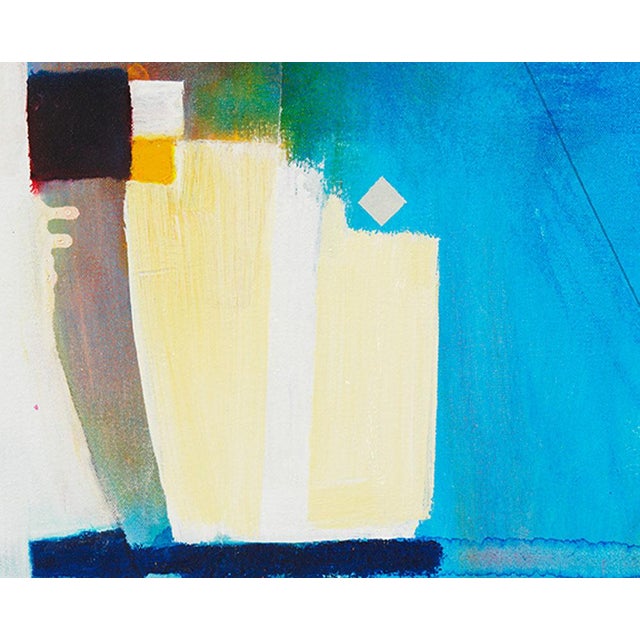 Contemporary Abstract Oil and Graphite on Canvas Paiting "A Head" by