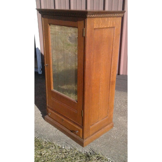Late 19th Century Antique Corticelli Silk Thread Counter Top Cabinet Quarter Sawn Oak With Mirror For Sale In Cleveland - Image 6 of 12
