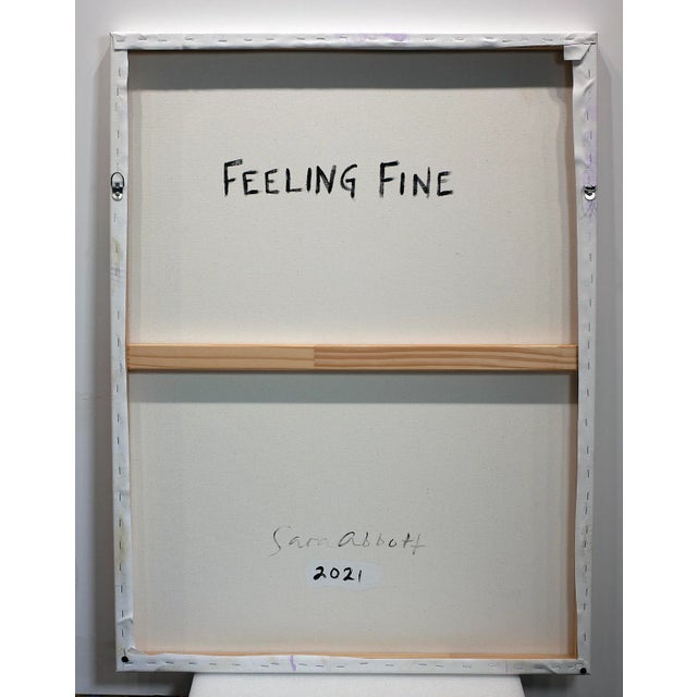 "Feeling Fine" Contemporary Abstract Expressionist Mixed-Media Painting by Sara Abbott For Sale - Image 4 of 5