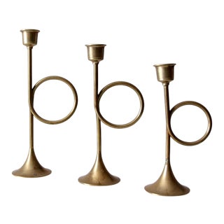 Vintage Candlestick Holders Set/3 For Sale