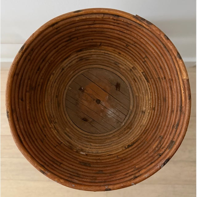 Circa 1965 Italian Bamboo and Rattan Plant Stand For Sale - Image 9 of 16