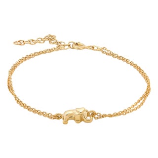 Dainty Gold Lucky Elephant Bracelet For Sale
