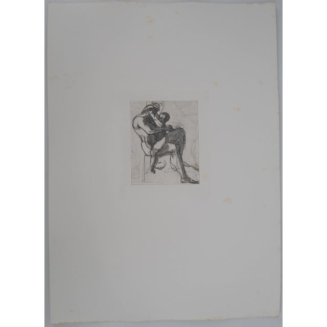 Auguste RODIN (1840-1917) (after) The game Engraving (gravure taken up at the point) and enhanced with watercolor On...