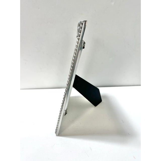 Vintage Pewter Fleur-De-Lis Picture Frame – French Heraldic Silver Frame For Sale In Louisville - Image 6 of 8