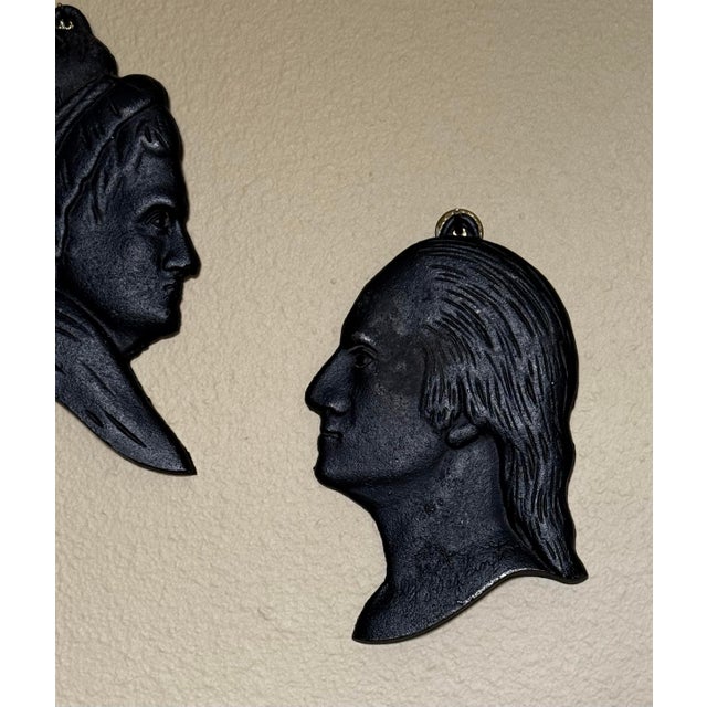 Mid 20th Century Pair of Colonial Revival Black Cast Iron Wall Silhouettes, a Pair For Sale In Houston - Image 6 of 10