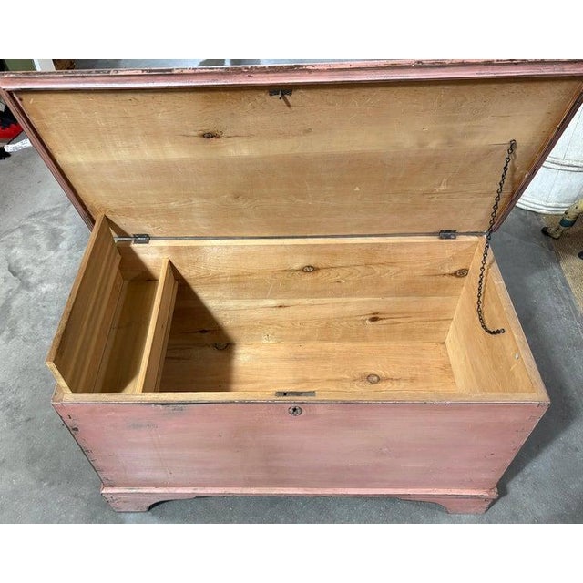 Wood 19th Century Original Painted Blanket Chest For Sale - Image 7 of 11