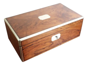 Large Campaign Burr Walnut Writing Box, 1871