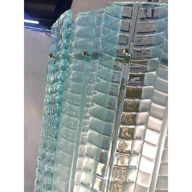 Luxury murano glass lantern in barovier style green- wather colour clear and sanded give a touch of contemporary by...