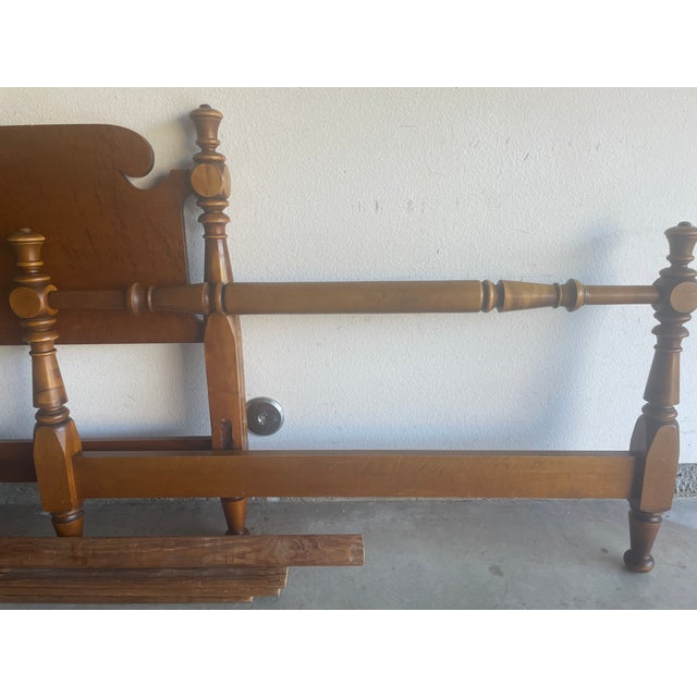 West Michigan Furniture Co. 1920s/30s Full Size Curly Maple Headboard and Footboard For Sale - Image 4 of 5