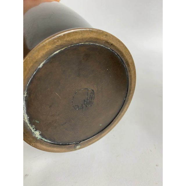 Metal Vintage Chinese Bronze Vase For Sale - Image 7 of 8