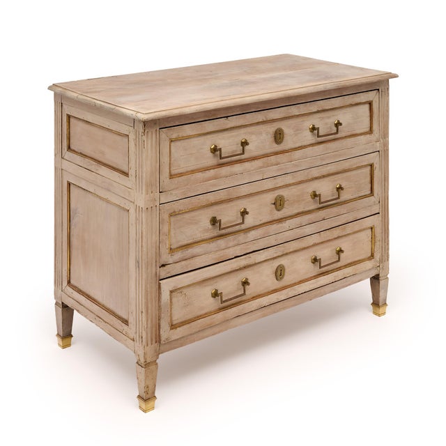 French French Antique, Louis XVI Period Chest of Drawers, Painted For Sale - Image 3 of 10