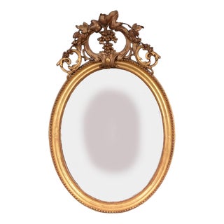 Regency Gilt Oval Mirror, 1860s For Sale