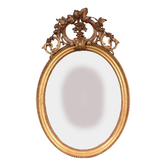 Regency Gilt Oval Mirror, 1860s For Sale