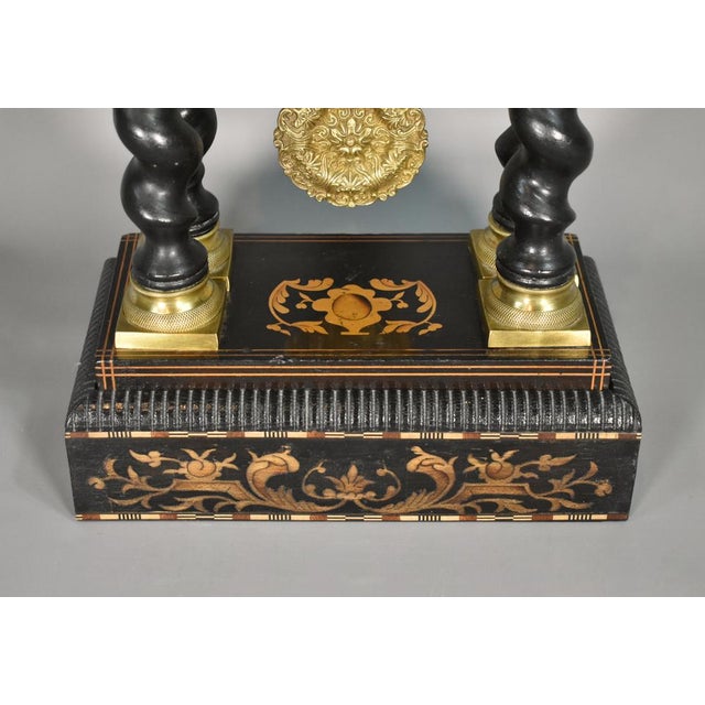 Black French Napoleon III Portico Barley Twist Clock For Sale - Image 8 of 18