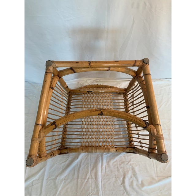 1960s Vintage Bamboo Chair With Curved Seat For Sale - Image 10 of 12
