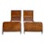 Pair of French Burl-Wood XL Twin Bedframes With Inlay and Bronze Details For Sale