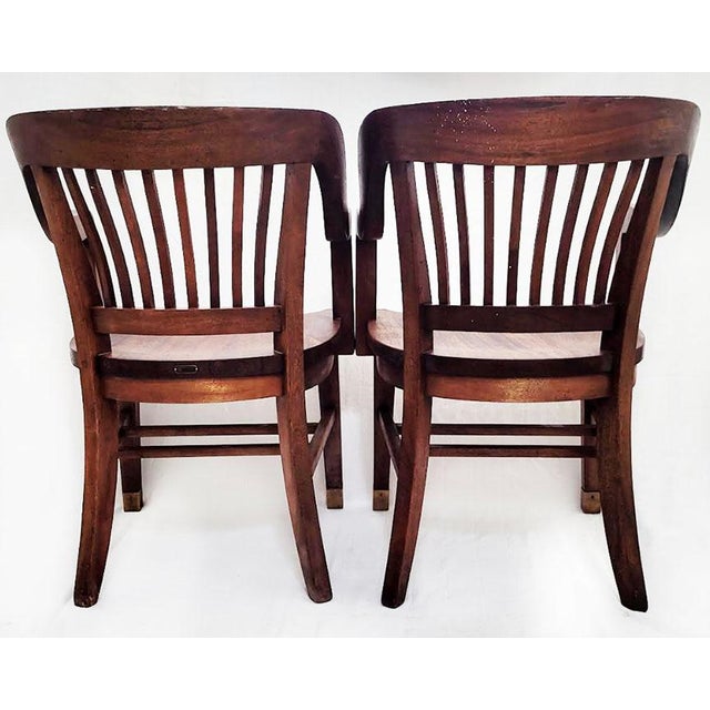 American Antique Wooden Jury Chairs Utah State Legislature - Set of 2 Tagged & Numbered For Sale - Image 3 of 12