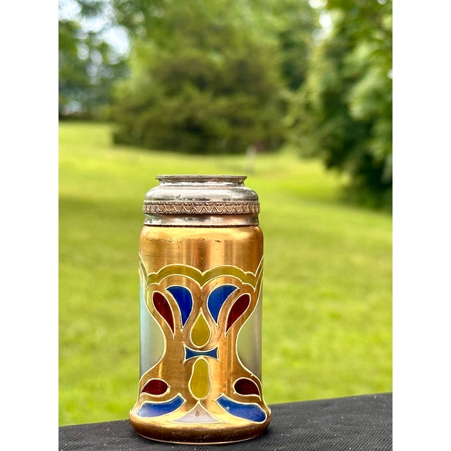 Late 19th Century Art Nouveau Lobmeyr Enameled Glass Vase For Sale - Image 18 of 18
