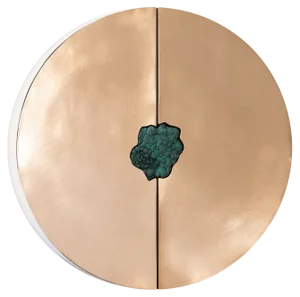 Wall Cabinet with Original Malachite Stone by Pierre De Valck