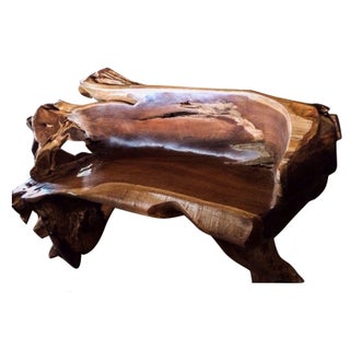 Balinese Carved Teak Bench For Sale