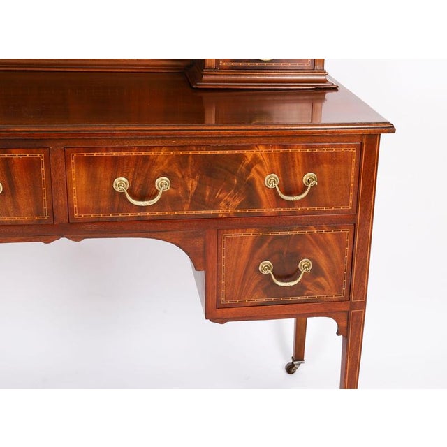 Antique Edwardian Mahogany Dressing Table & Mirror, 1900s For Sale - Image 6 of 18