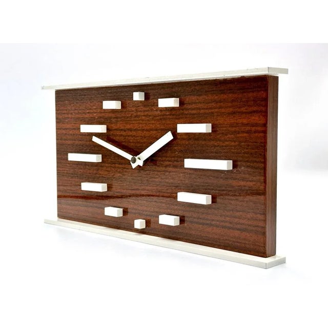 Mid-Century German Clock from Glashütte, 1970s, in Flawless conditions. Designed 1970 to 1979 This piece is attributed to...