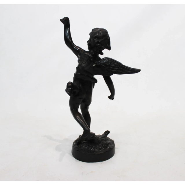 1930s Italian Sculpture of Angelic Motif in Patinated Bronze, 1930s For Sale - Image 5 of 6