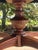 Early 20th Century Vintage Regency Style Mahogany Red Leather Top Drum Table Carved Base For Sale - Image 5 of 9