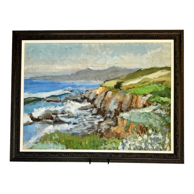1970 California Plein Air Oil on Canvas Painting, "Laguna Coastline" For Sale