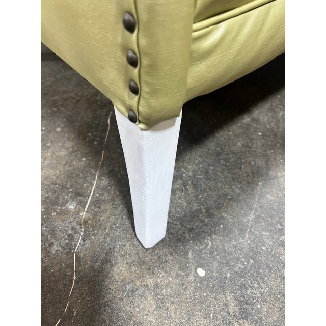 Vintage Celadon Vinyl Loveseat Chairish