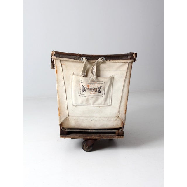 Vintage Dandux Industrial Laundry Cart For Sale - Image 4 of 12