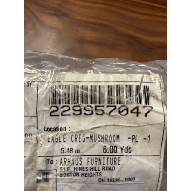 Arhaus Eco Leather Upholstery Fabric – Eagle Cres Mushroom – 6 Yards For Sale - Image 11 of 11