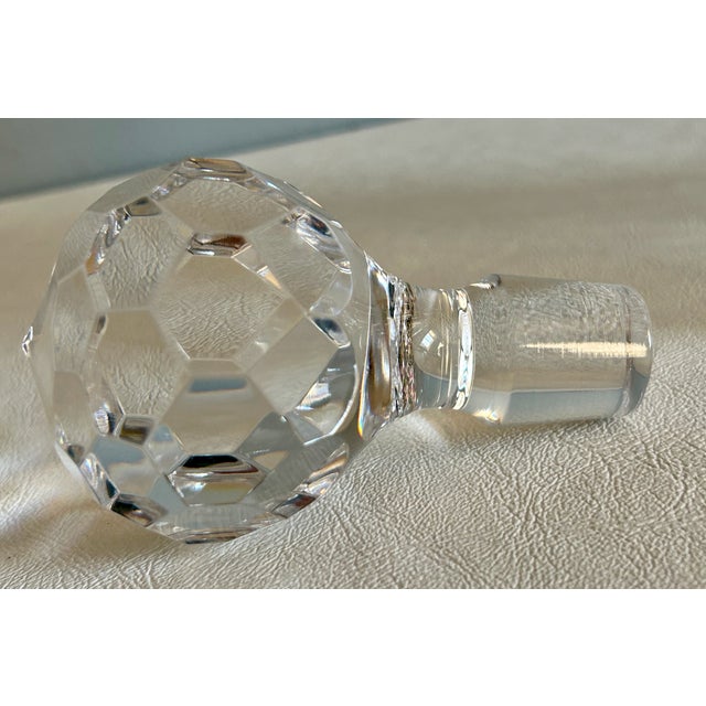 Vintage Atlantis Square Lead Crystal Decanter With Faceted Stopper, 10” For Sale - Image 11 of 13