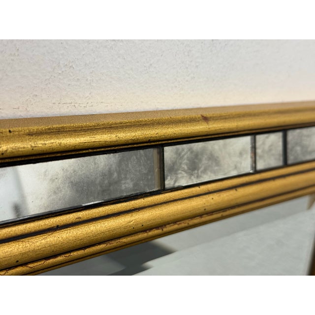 Ambler Art Group Gold + Mirrored Tile Trim Wall Mirror For Sale - Image 10 of 12
