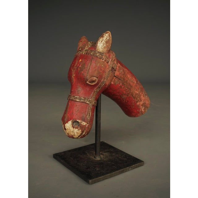 19th Century Polychrome Indian Horse Head For Sale - Image 6 of 10