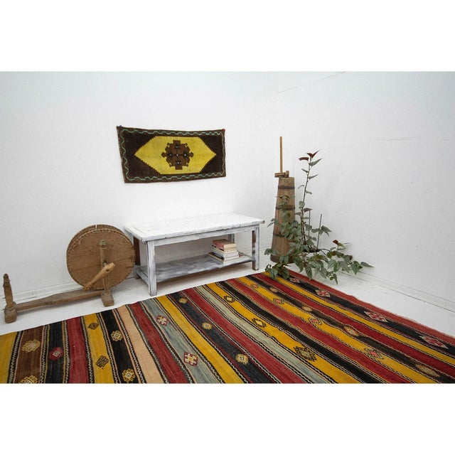 Vintage Turkish Striped Kilim Rug For Sale In Los Angeles - Image 6 of 7