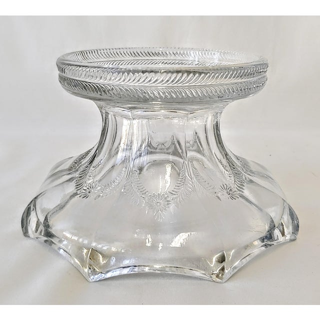 1930s Pressed Etched Glass Bowl Pedestal Stand Chairish