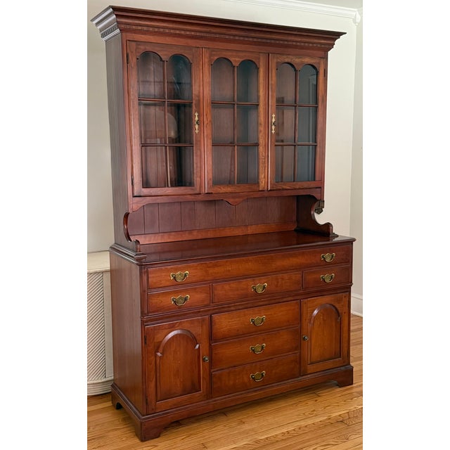 American 1970s Pennsylvania House Step Back Cupboard For Sale - Image 3 of 17