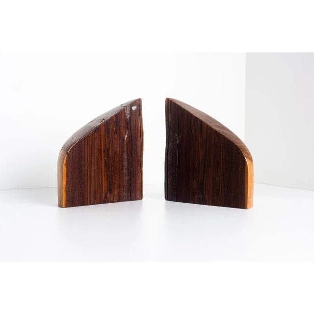 1970s Don Shoemaker Hand-Carved Cocobolo Bookends - a Pair For Sale - Image 4 of 12